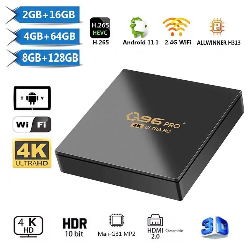 2022 Q96  + TV ڽ,  ھ  ڽ,  H313, 4K, H.265, 2.4G  ̵ ÷̾, Ʈ Ȩ þ, 8GB + 128GB, ǰ